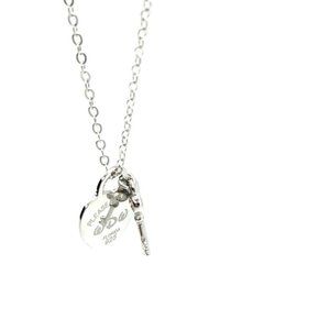 Inspired theme park sterling heart and key pendant necklace